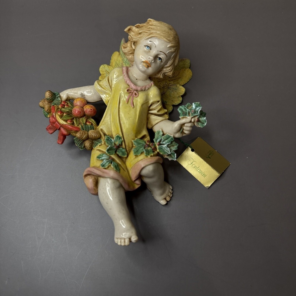 Roman Fontanini Angel Italy figurine Nativity Christmas Simonelli 1980 Fruit Vtg